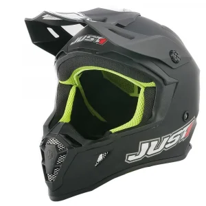 JUST1 J38 Solid Motocross Helmet, Black/Matte, Size M