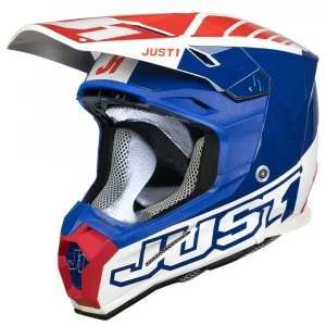 JUST1 J22 F DYNAMO Motocross Helmet, Red/White/Blue Matte, Size M